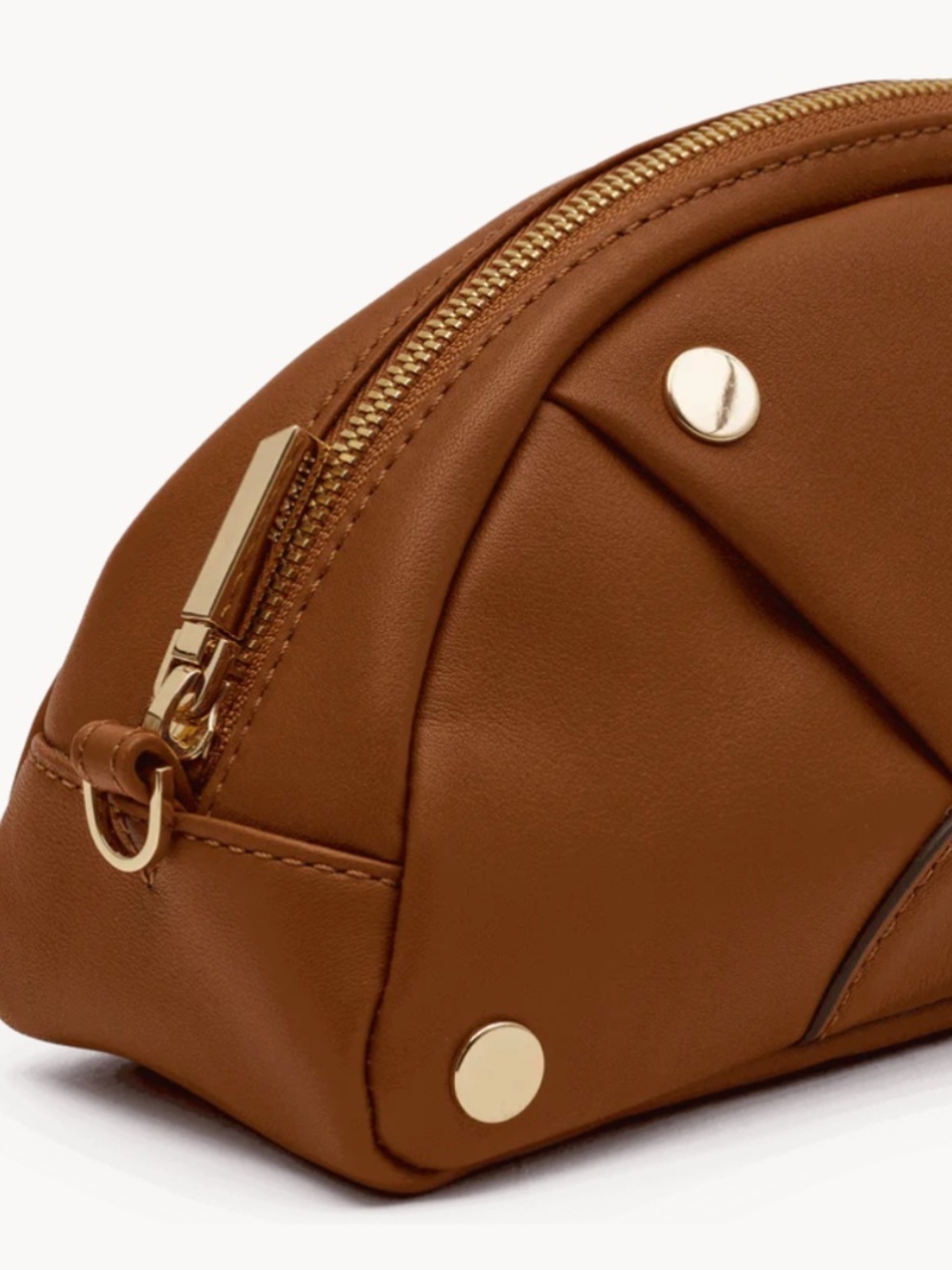 Hammitt Shelly Leather Cocoa Cosmetic Pouch/Clutch w/Gold Hardware - NEW w/tags - Picture 3 of 8